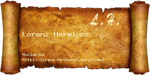 Lorenz Hermiusz névjegykártya